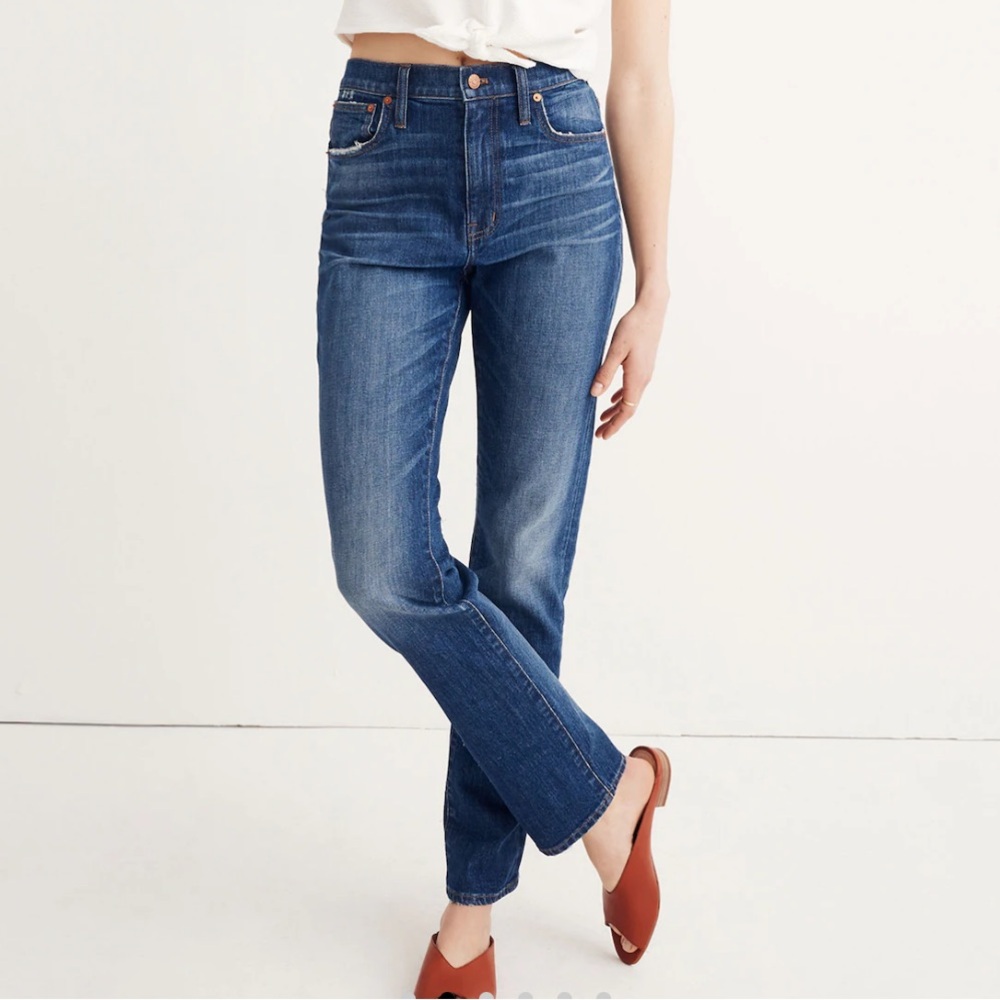 Madewell The High-Rise Slim Boyjean Classic Blue Denim Jeans size 27